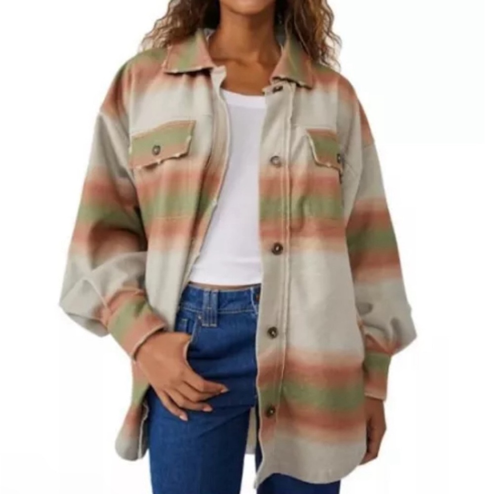 Free People Ruby Print Jacket Marzipan Combo Oversized Sz S
Distress NWT $178